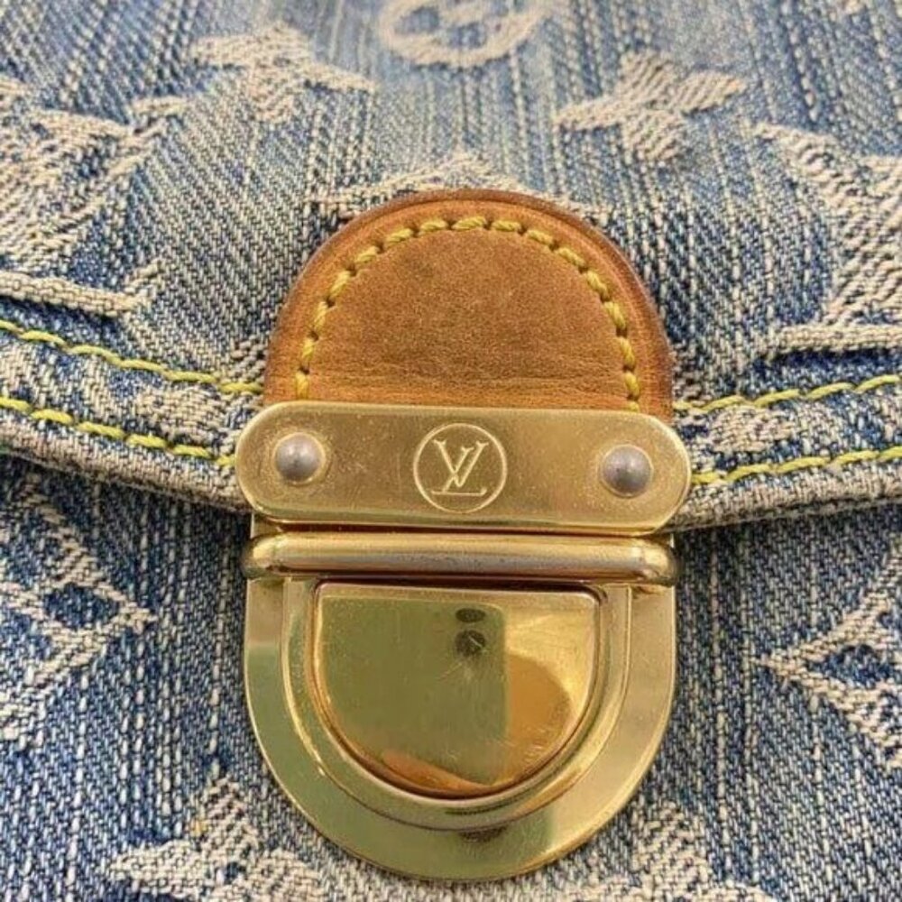 Authentic Louis Vuitton Denim Mini Pleaty Vintage Pouch Pochette Bag Monogram LV - Picture 7 of 9